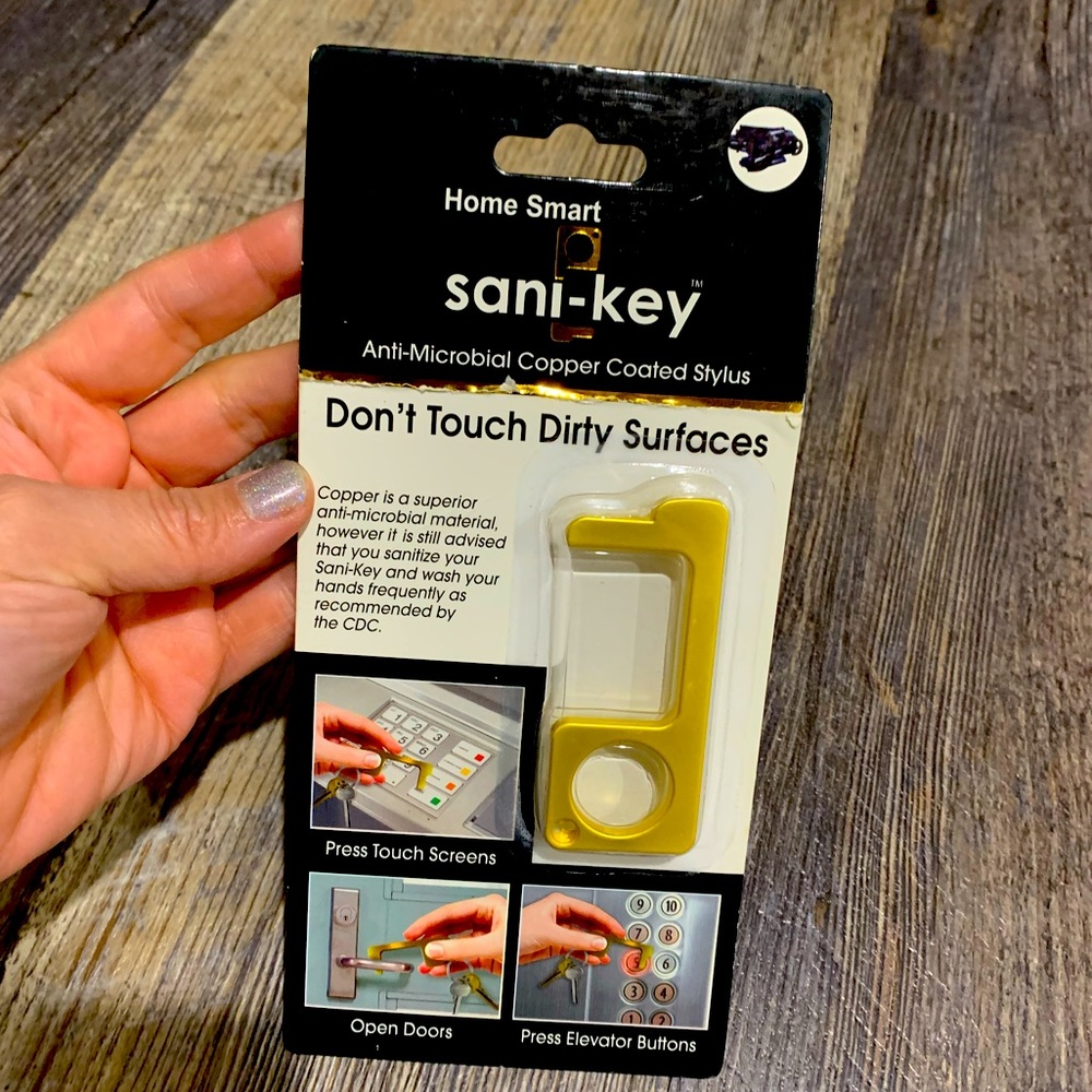 New In Package Anti-microbial HOME SMART SaniKey Copper Keychain Key Stylus
